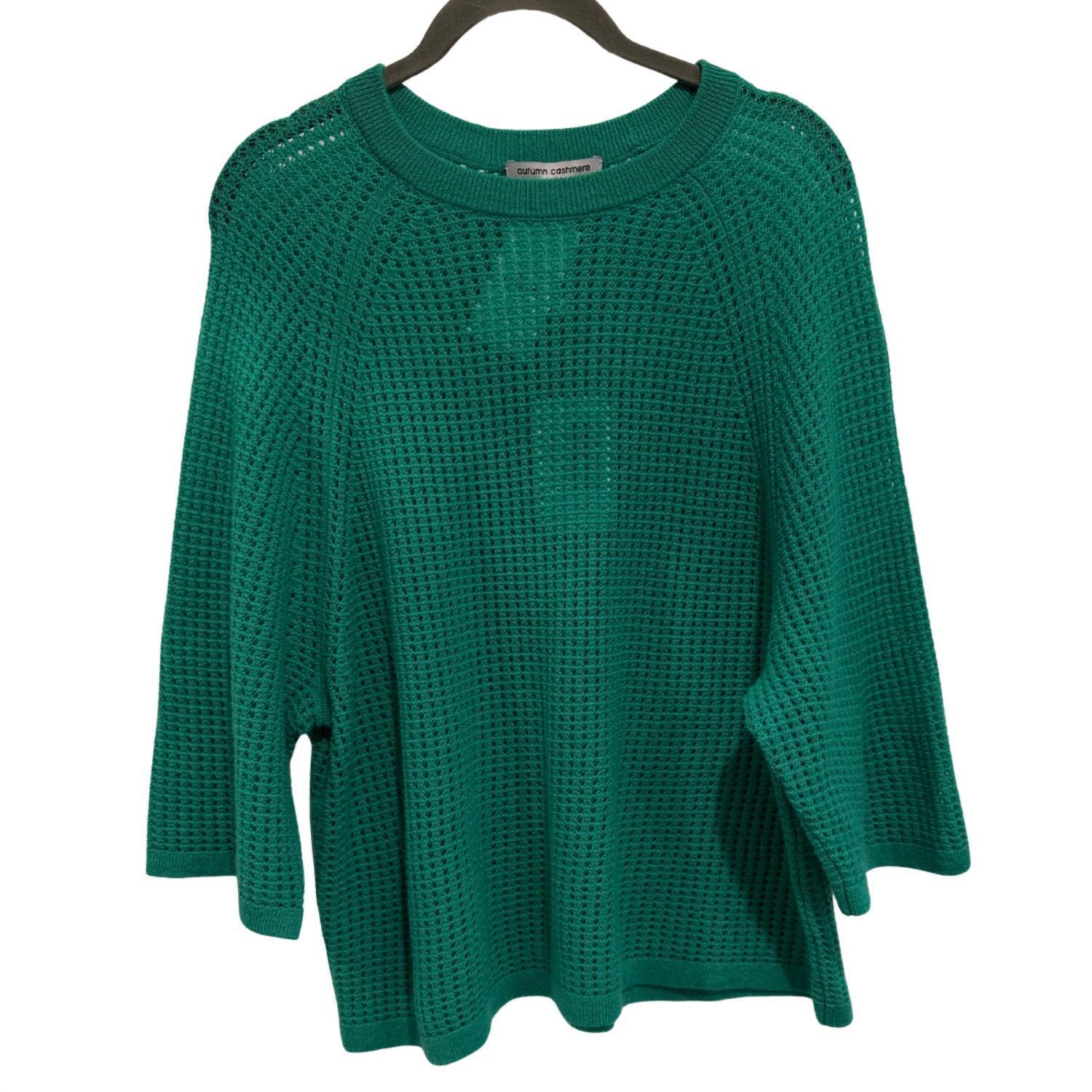 New Autumn Cashmere Women's Short Sleeve Mesh Raglan Crew Top In Peapod